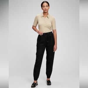 NWT! GAP Black High Rise Linen-Cotton Utility Joggers with Washwell - Size XS💎